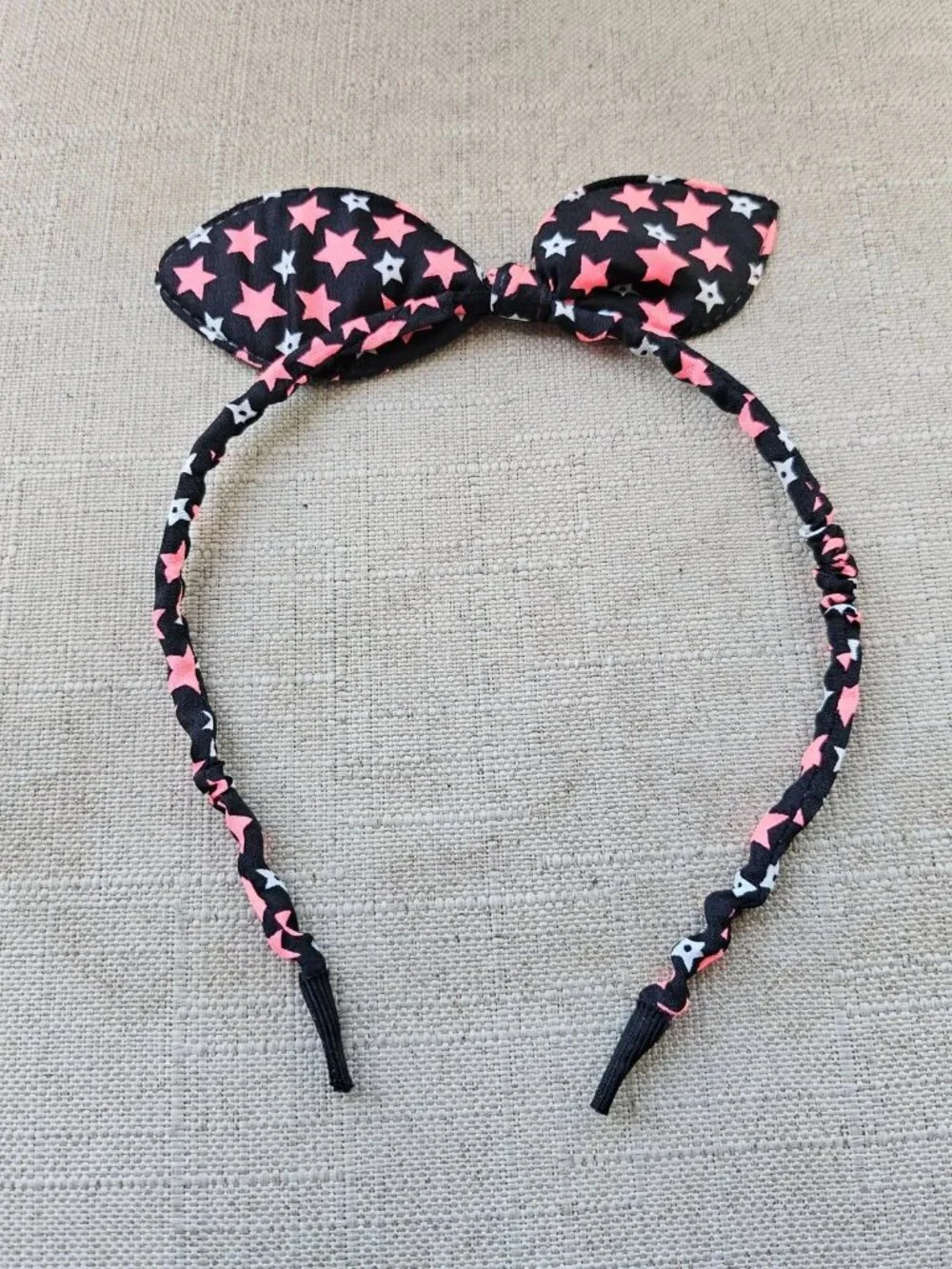 Girl Hair Catcher Pink Star Black Hair Accessories Bunny Ear Shape Bow Hair Clip